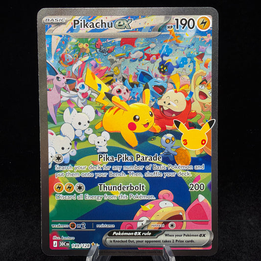 Pikachu ex - 149/128 - ME: 30th Celebration Single Card