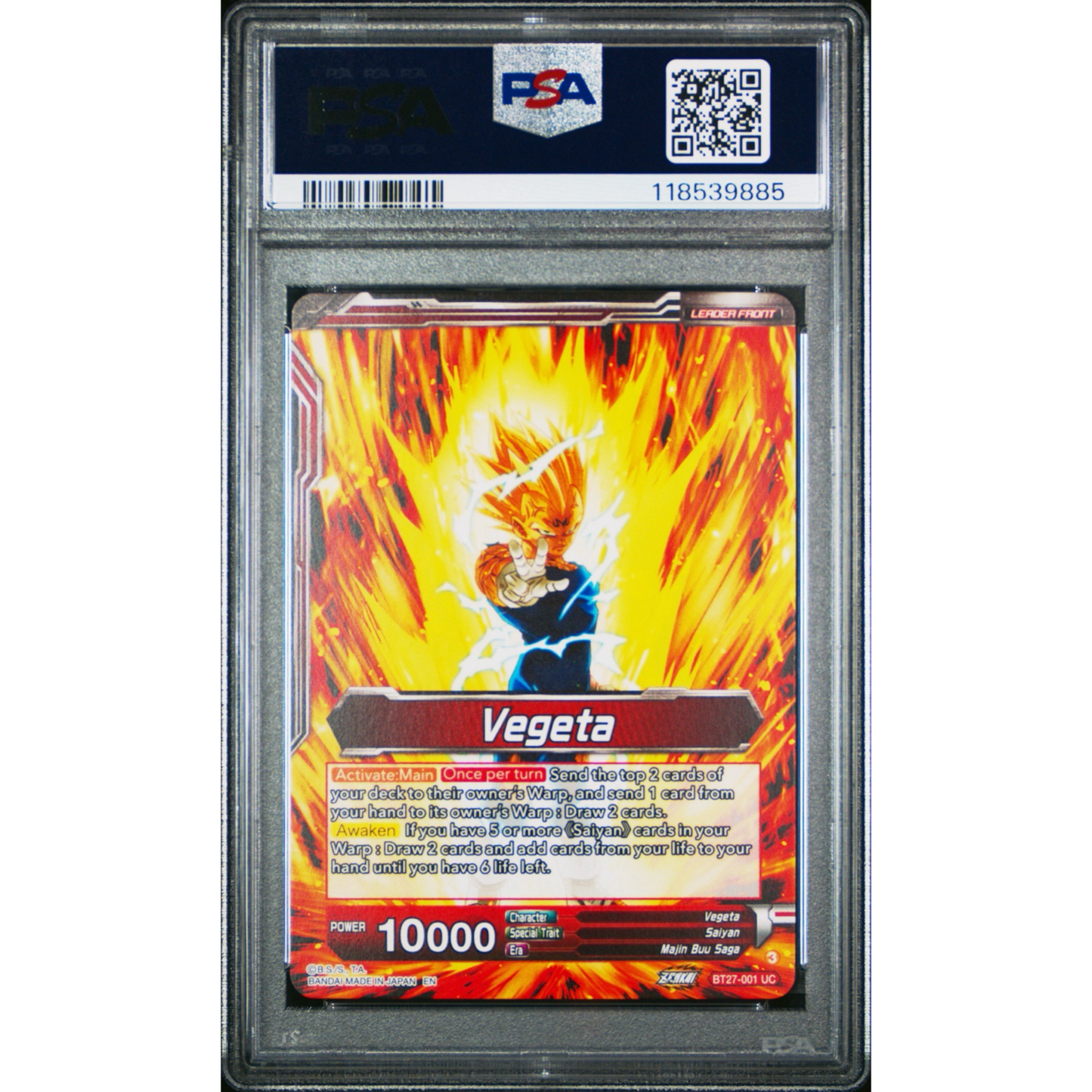 PSA 10 Vegeta // SSB Vegeta, Saiyan Pride (SLR) - History of Z (BT27)