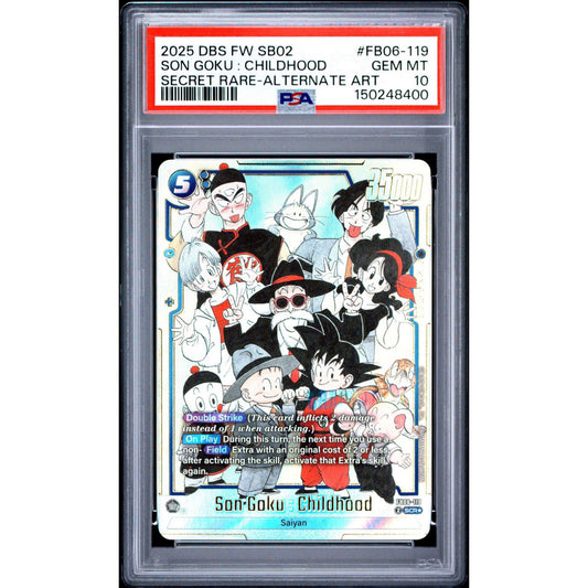 PSA 10 2025 FUSION WORLD MANGA BOOSTER 02 | SECRET RARE-ALTERNATE ART SON GOKU : CHILDHOOD FB06-119