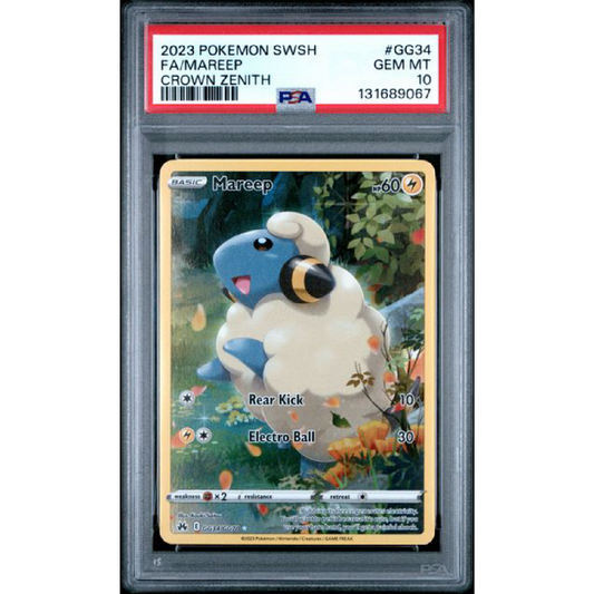2023 POKEMON SWORD AND SHIELD CROWN ZENITH #GG34 FA/MAREEP CROWN ZENITH PSA 10