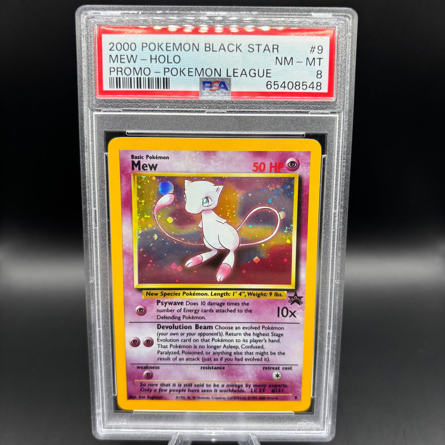 PSA 8 2000 POKEMON PROMO BLACK STAR #9 MEW-HOLO PROMO-POKEMON LEAGUE