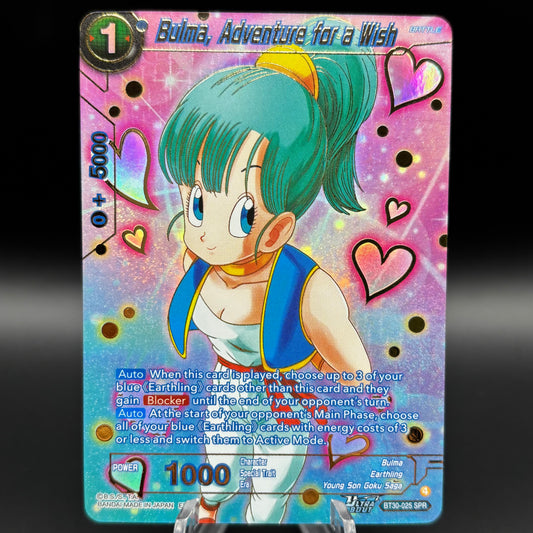 Bulma, Adventure for a Wish (SPR) - Three Glorious Fighters (BT30) Single Card
