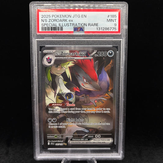 PSA9 2025 POKEMON JTG EN-JOURNEY TOGETHER #185 N'S ZOROARK EX SPECIAL ILLUSTRATION RARE