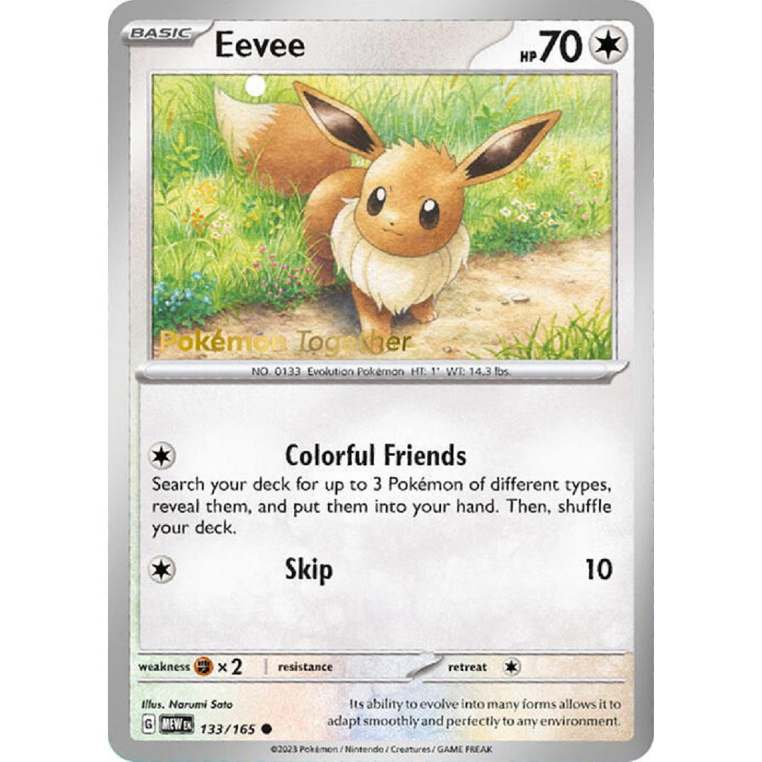 Pikachu - 025/165 - SV 151 & Eevee - 133/165 (Pokemon Together) Single Cards