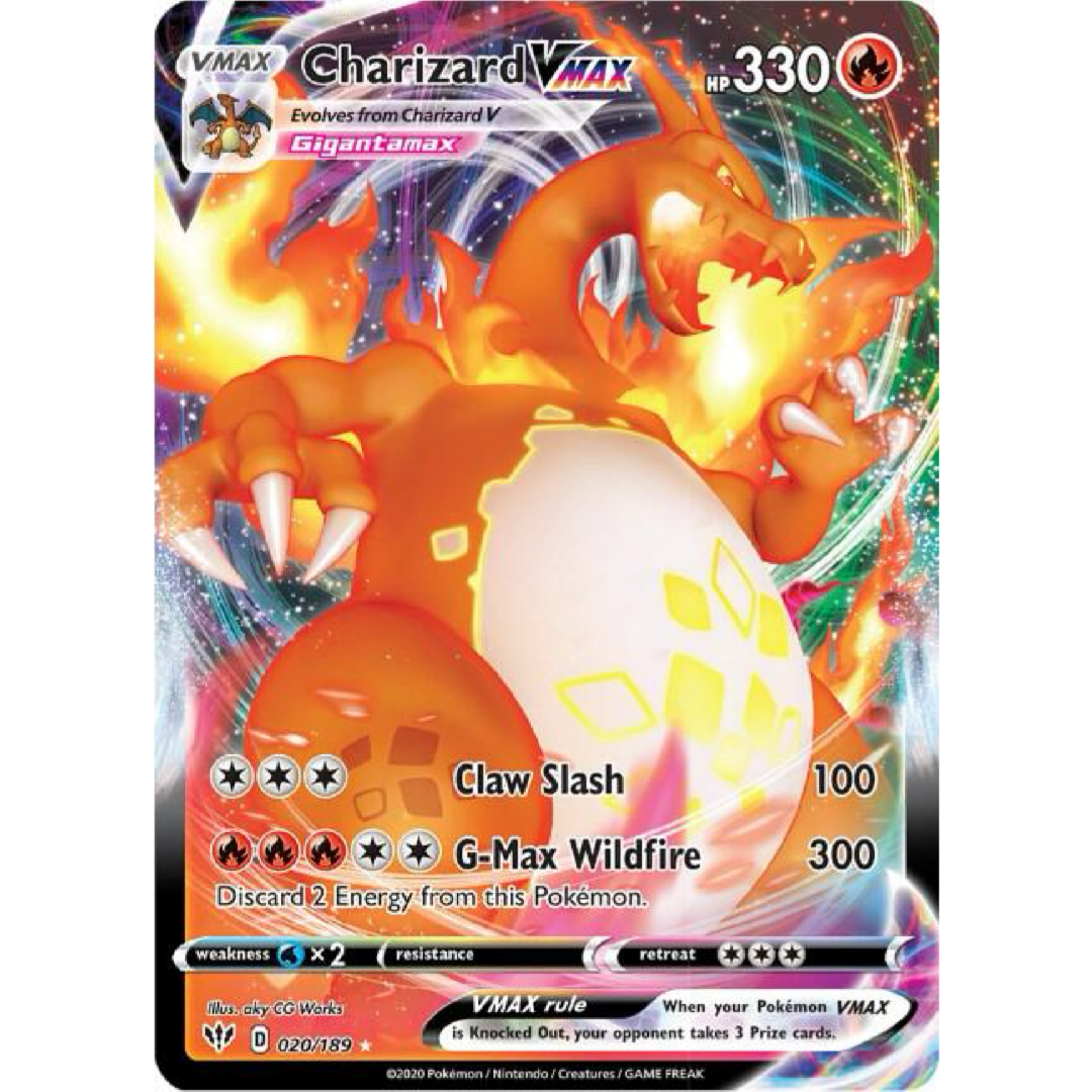 Charizard VMAX - SWSH03: Darkness Ablaze singe card