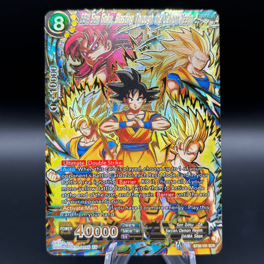 SS4 Son Goku, Blasting Through the Demon Realm (SCR) - Three Glorious Fighters Single Card