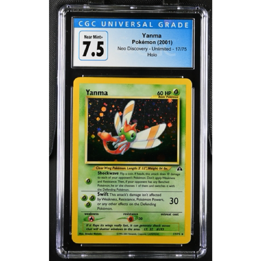 Yanma - Neo Discovery 17/75 CGC NEAR MINT+ 7.5