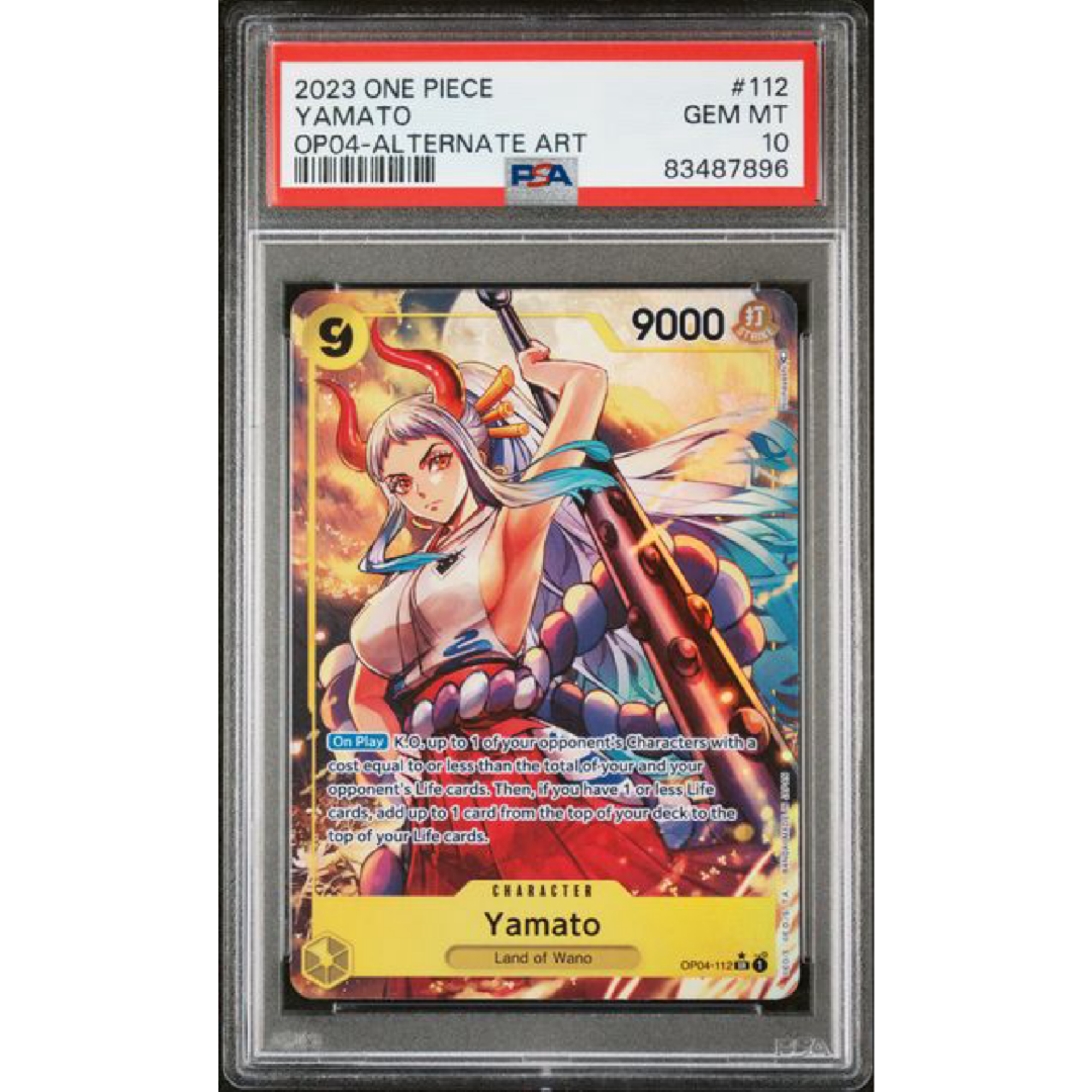 PSA 10 2023 ONE PIECE OP04-KINGDOMS OF INTRIGUE #112 YAMATO ALTERNATE ART