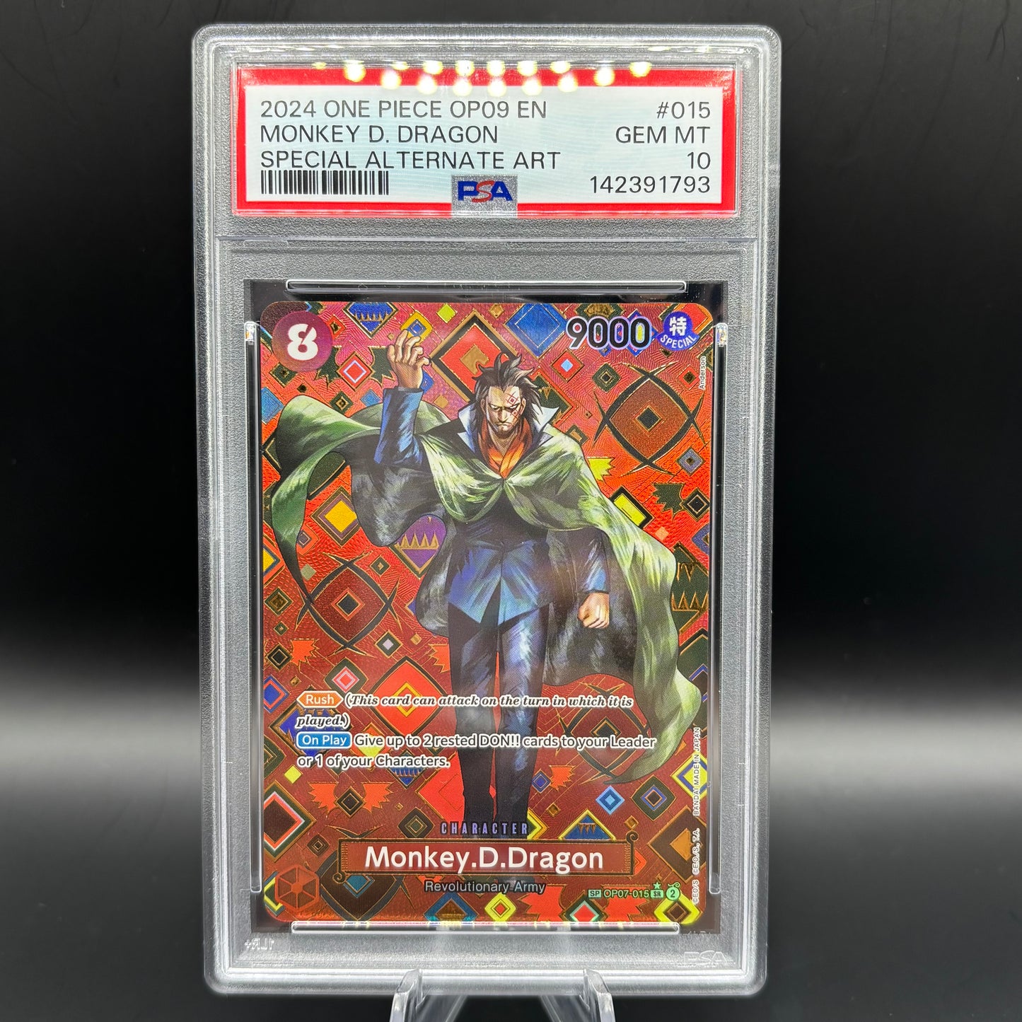 PSA 10 2024 ONE PIECE OP09-EMPERORS IN THE NEW WORLD #015 MONKEY D. DRAGON SPECIAL ALTERNATE ART