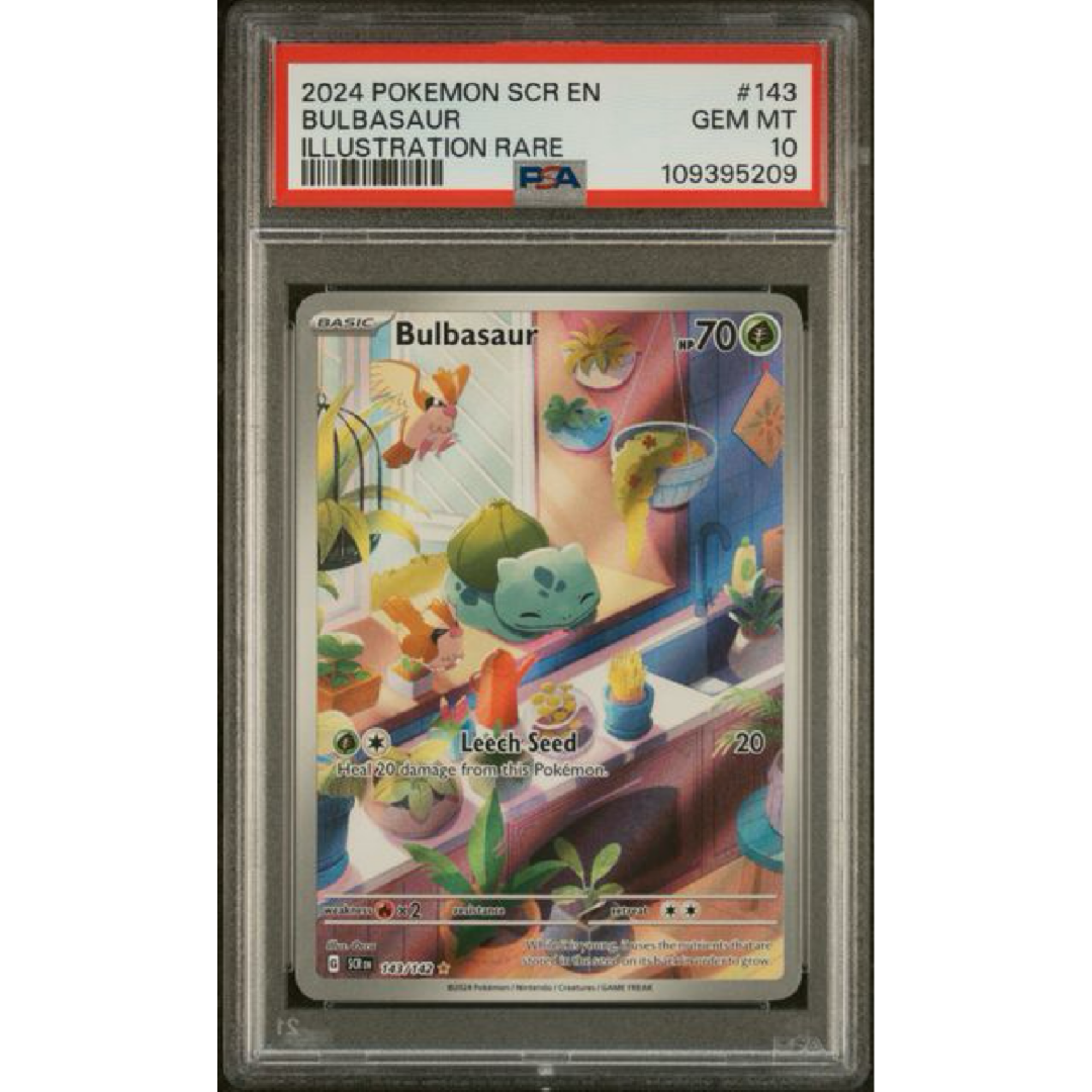 PSA 10 2024 POKEMON SCR EN-STELLAR CROWN #143 BULBASAUR ILLUSTRATION RARE