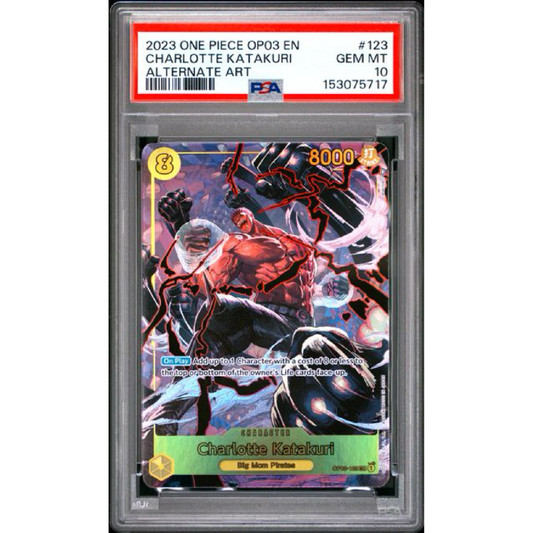 PSA 10 2023 ONE PIECE OP03-PILLARS OF STRENGTH #123 CHARLOTTE KATAKURI ALTERNATE ART