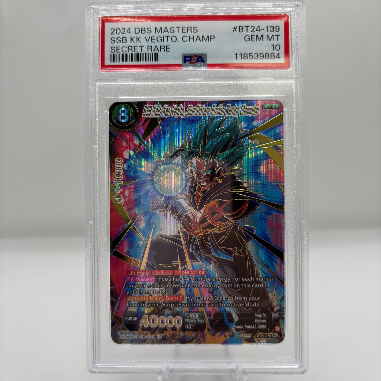 2024 DRAGON BALL SUPER CARD GAME MASTERS SERIES 24 BEYOND GENERATIONS #BT24-139 SSB KK VEGITO, CHAMP SECRET RARE