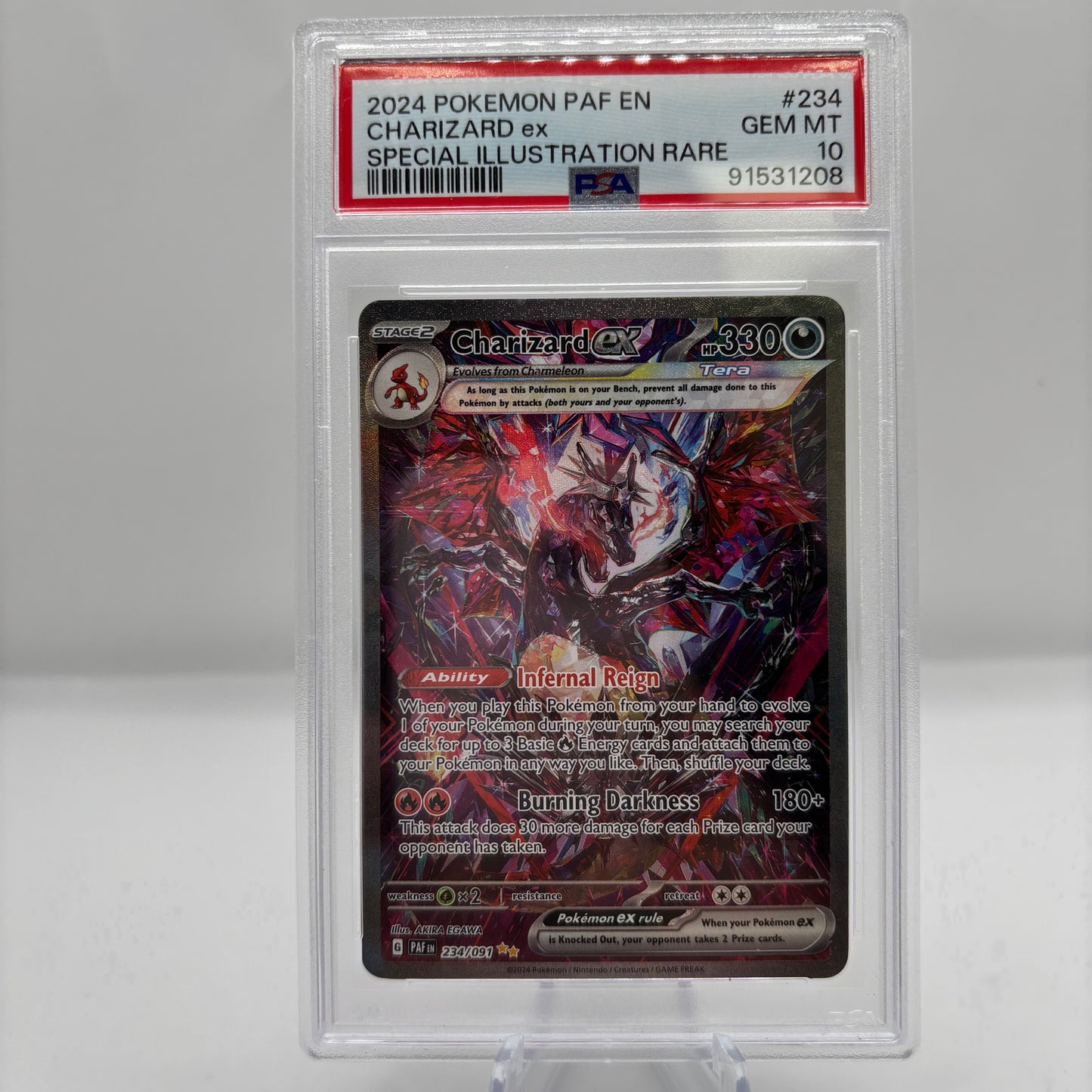 PSA 10 2024 POKEMON PAF EN-PALDEAN FATES #234 CHARIZARD EX SPECIAL ILLUSTRATION RARE