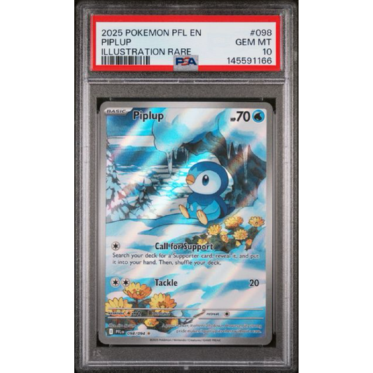 PSA 10 2025 POKEMON PFL EN-PHANTASMAL FLAMES #098 PIPLUP ILLUSTRATION RARE