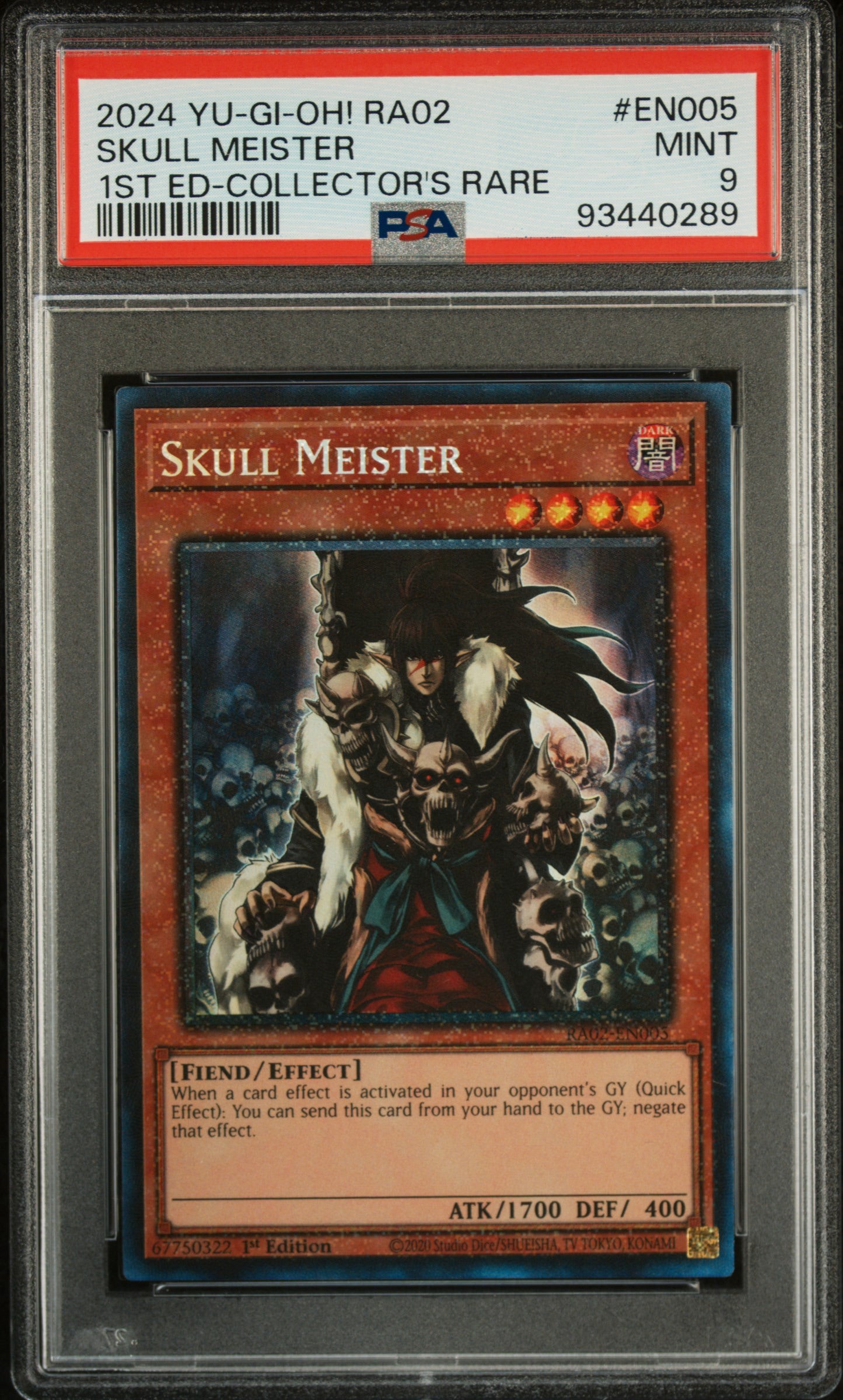 PSA 9 2024 YU-GI-OH! RA02-25TH ANNIVERSARY RARITY COLLECTION II #EN005 SKULL MEISTER 1ST ED-COLLECTOR'S RARE