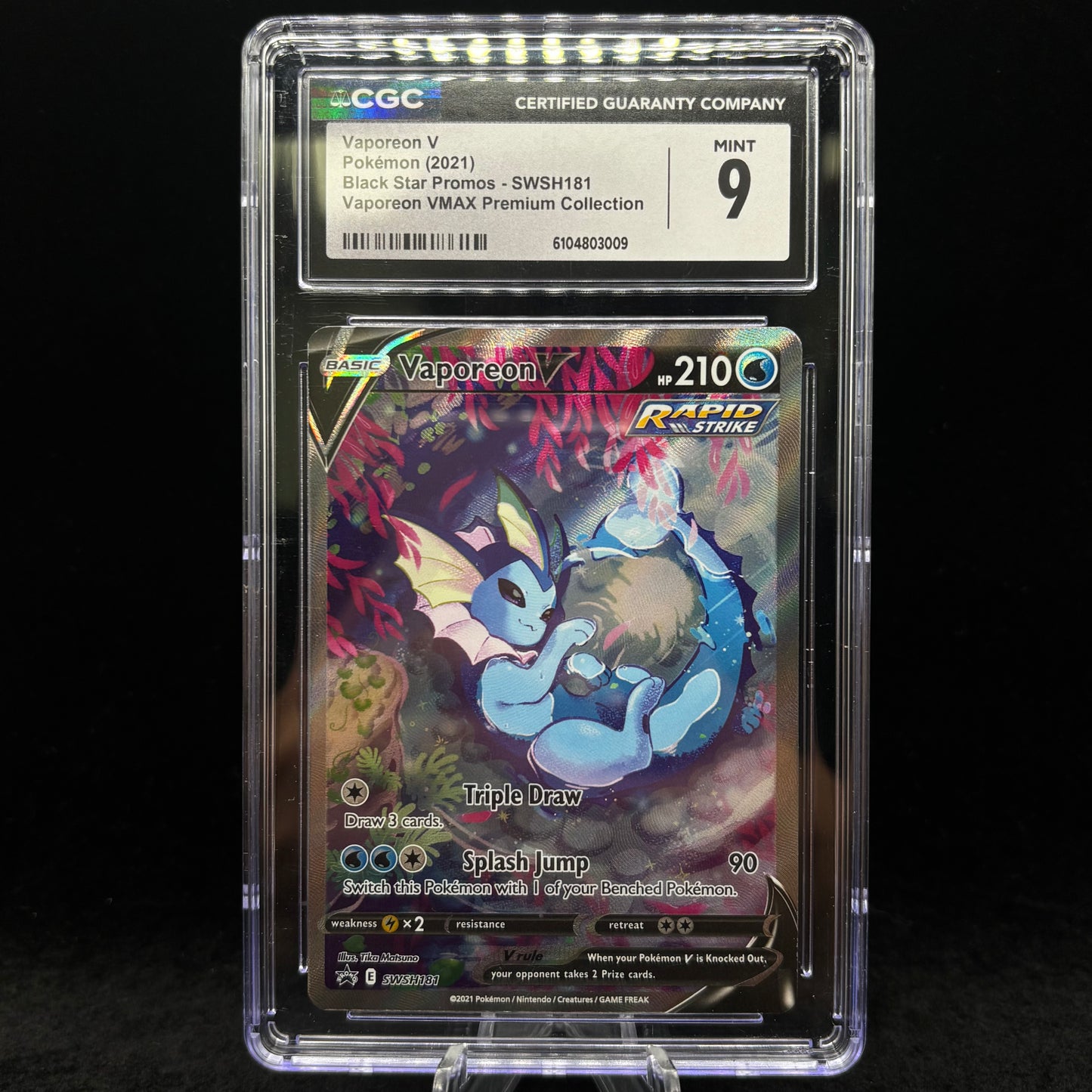 CGC 9 2021 POKEMON VAPOREON V SWSH181 - BLACK STAR PR