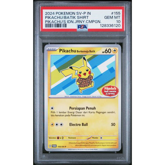 PSA 10 Sequential Set Of 4 - Pikachu’s Indonesia Journey - Berkemeja Batik