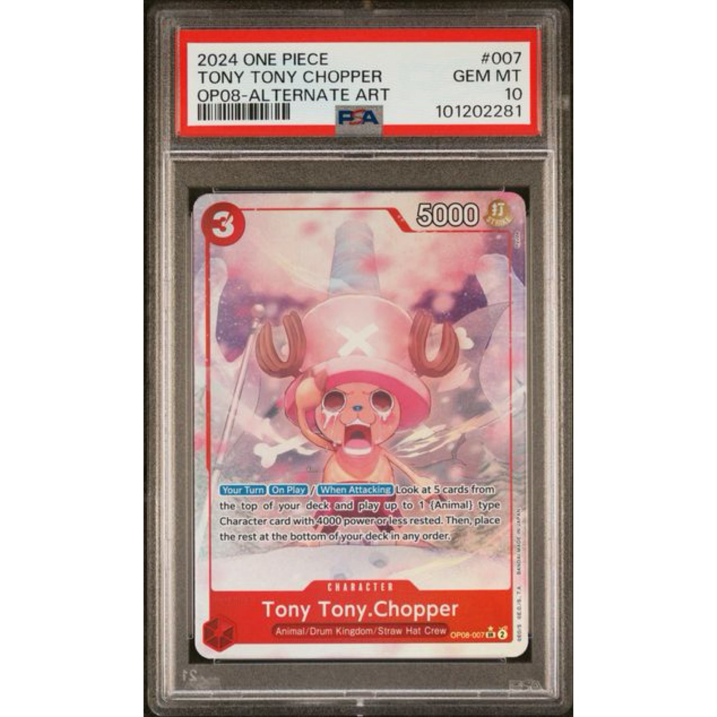 PSA 10 2024 ONE PIECE OP08-TWO LEGENDS #007 TONY TONY CHOPPER ALTERNATE ART