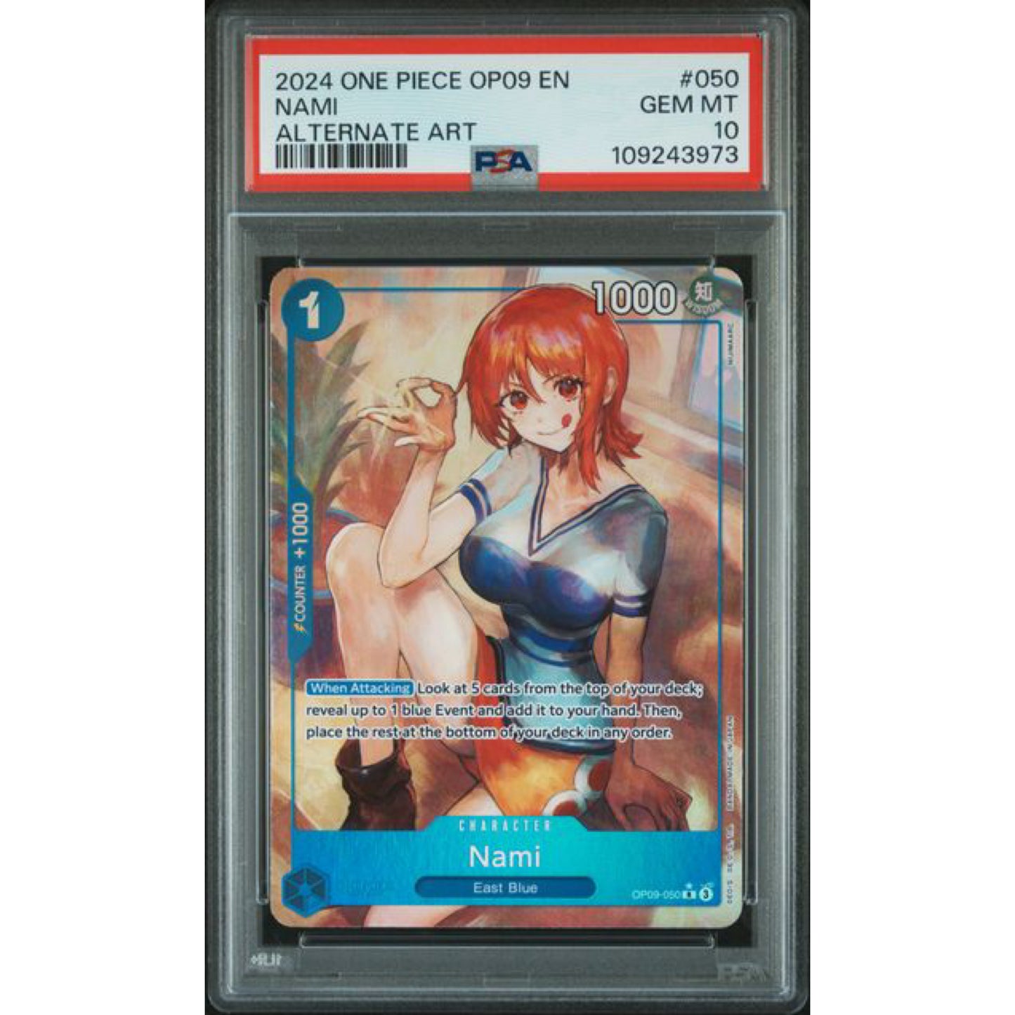 PSA 10 2024 ONE PIECE OP09-EMPERORS IN THE NEW WORLD #050 NAMI ALTERNATE ART
