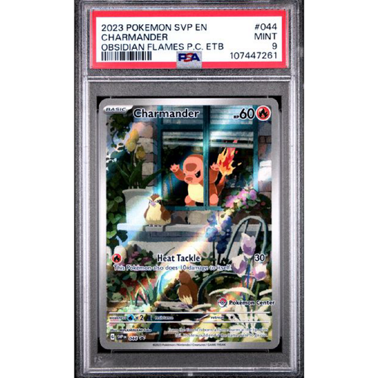 PSA 9 2023 POKEMON SVP EN-SV BLACK STAR PR #044 CHARMANDER OBSIDIAN FLAMES POKEMON CENTER