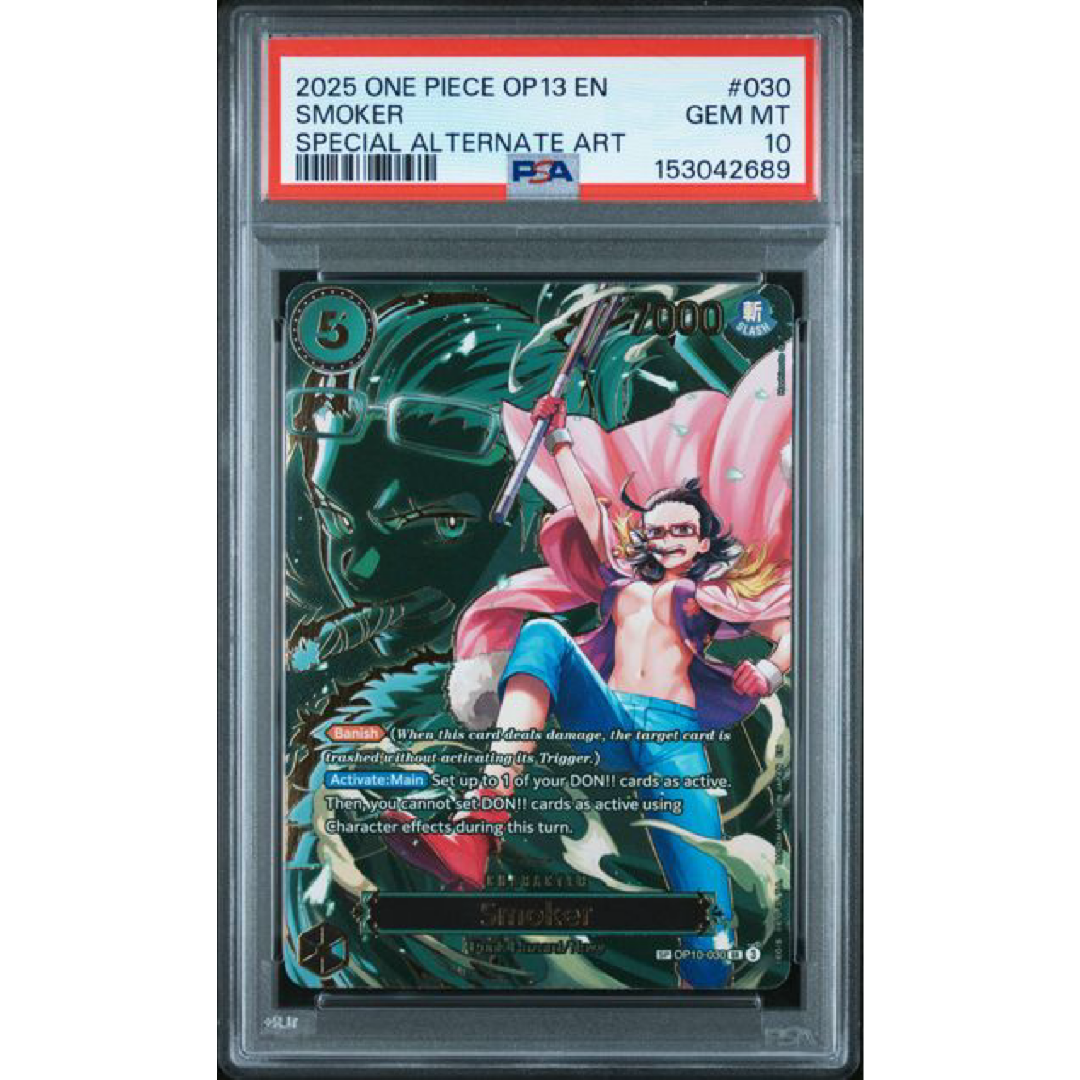 PSA 10 2025 ONE PIECE OP13-CARRYING ON HIS WILL #030 SMOKER SPECIAL ALTERNATE ART