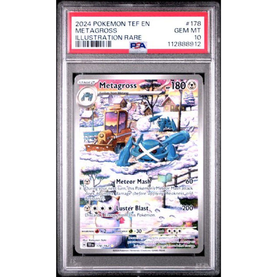 PSA 10 2024 POKEMON TEF EN-TEMPORAL FORCES #178 METAGROSS ILLUSTRATION RARE
