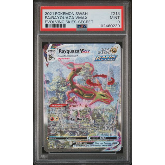 2021 POKEMON SWORD & SHIELD EVOLVING SKIES #218 FA/RAYQUAZA VMAX EVOLVING SKIES-SECRET