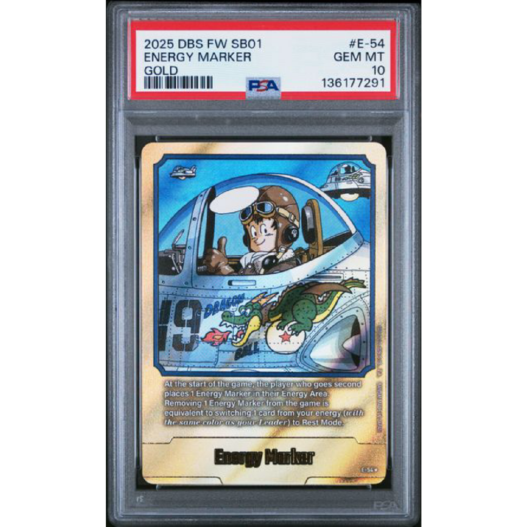 PSA 10 2025 DRAGON BALL SUPER CARD GAME FUSION WORLD MANGA BOOSTER 01 #E-54 ENERGY MARKER GOLD