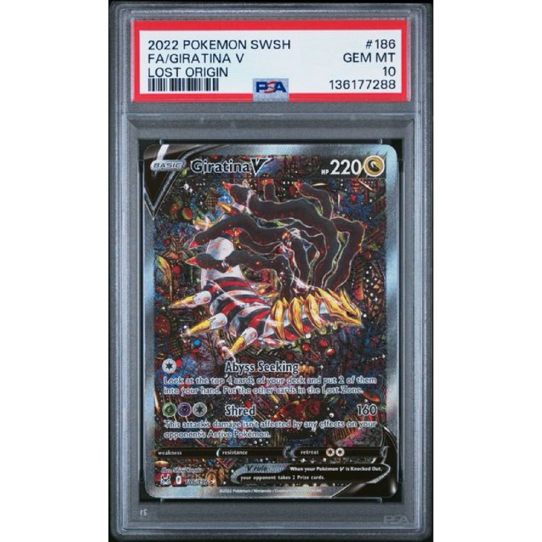 PSA 10 2022 POKEMON SWORD & SHIELD LOST ORIGIN #186 FA/GIRATINA V LOST ORIGIN