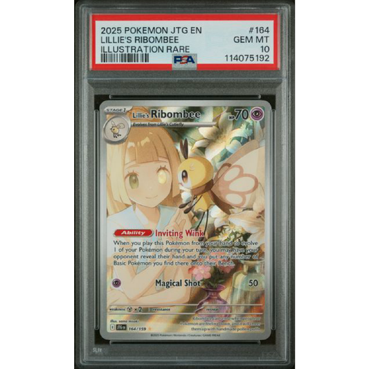 2025 POKEMON JTG EN-JOURNEY TOGETHER #164 LILLIE'S RIBOMBEE ILLUSTRATION RARE PSA 10