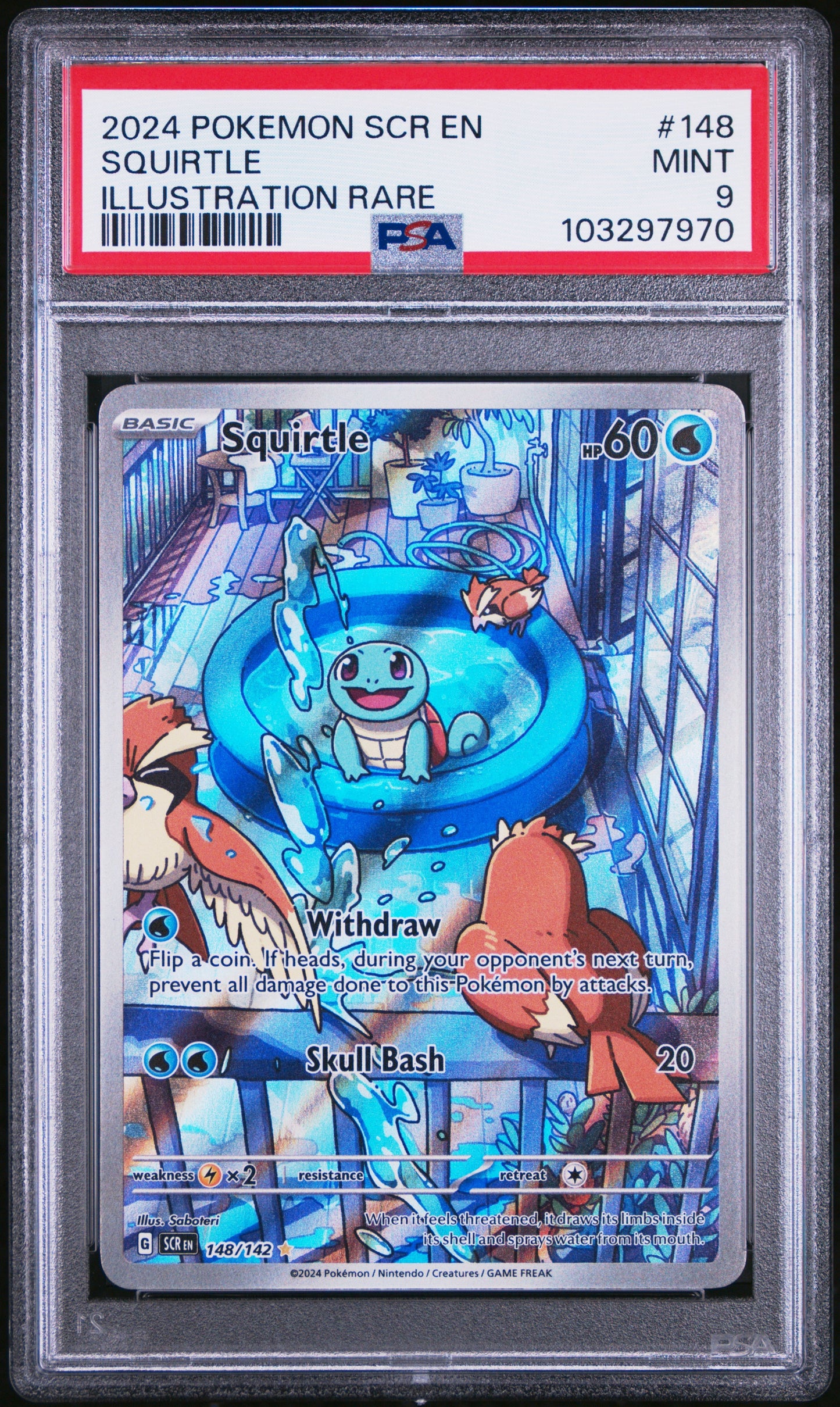 PSA 9 2024 POKEMON SCR EN-STELLAR CROWN #148 SQUIRTLE ILLUSTRATION RARE