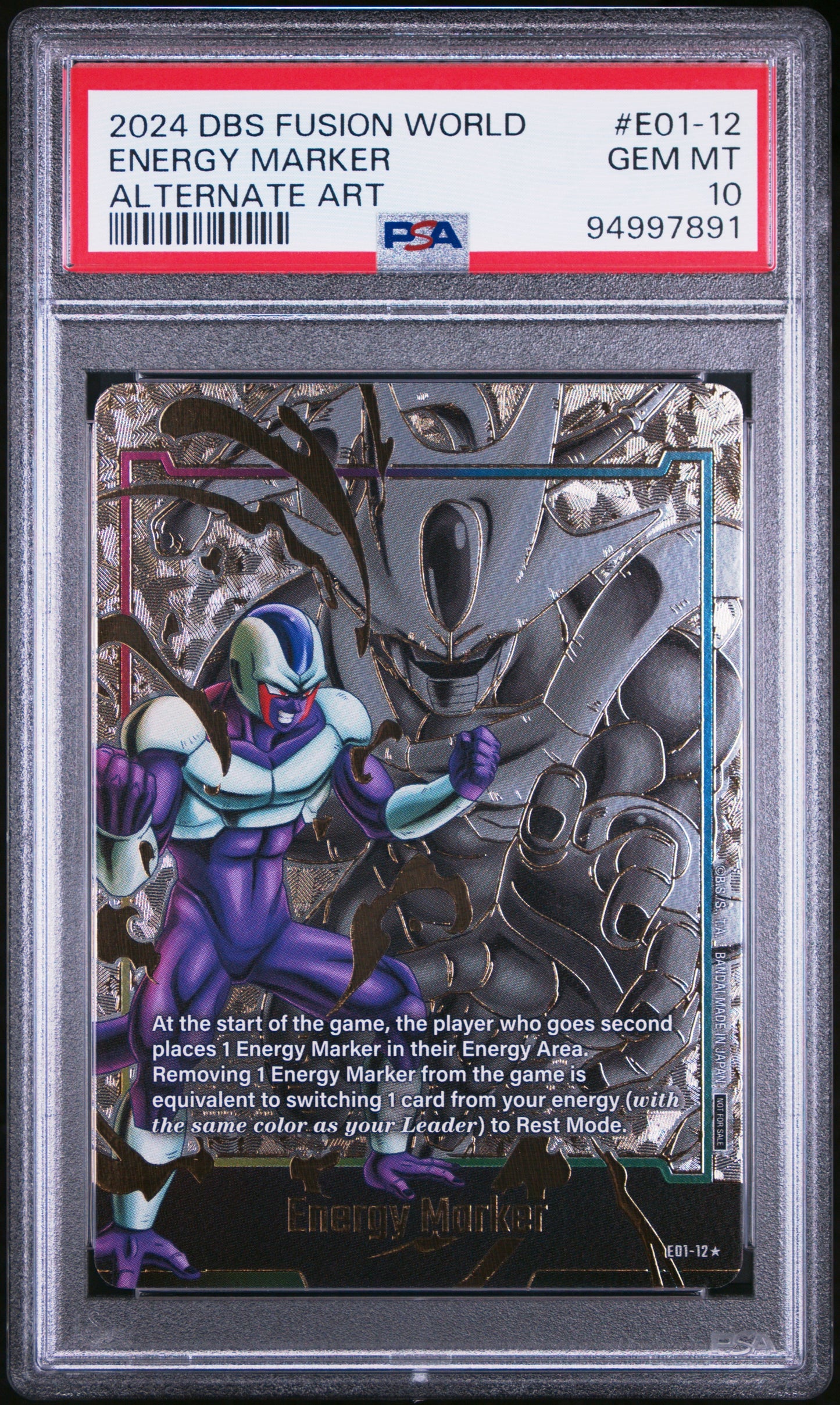 PSA 10 2024 DRAGON BALL SUPER CARD GAME FUSION WORLD ENERGY MARKER PACK 01 #E01-12 ENERGY MARKER ALTERNATE ART