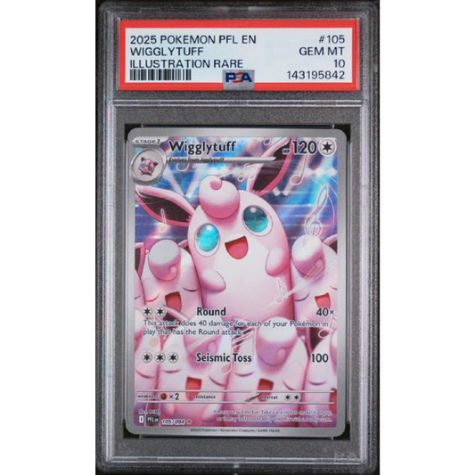 PSA 10 2025 POKEMON PFL EN-PHANTASMAL FLAMES #105 WIGGLYTUFF ILLUSTRATION RARE