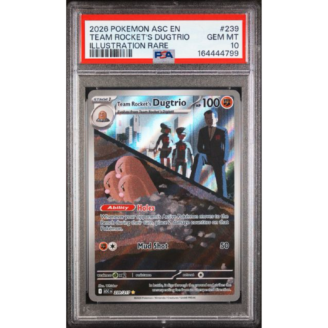 PSA 10 2026 POKEMON ASC EN-ASCENDED HEROES #239 TEAM ROCKET'S DUGTRIO ILLUSTRATION RARE