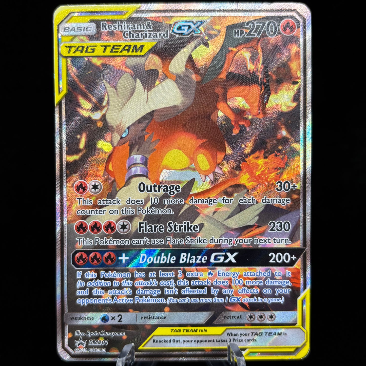 Reshiram & Charizard GX - SM201 *Damaged* Single Card