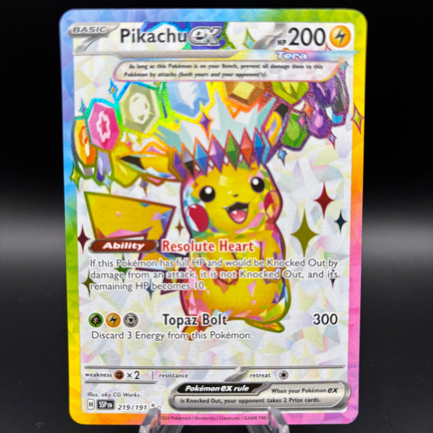 Pikachu ex - 219/191 - SV08: Surging Sparks Single Card