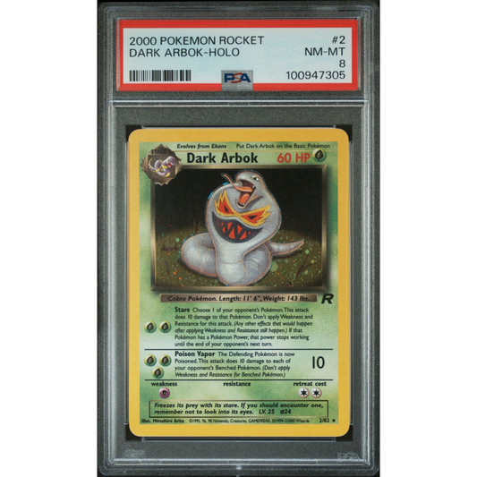 PSA 8 2000 Pokemon Rocket Dark Arbok 2/82