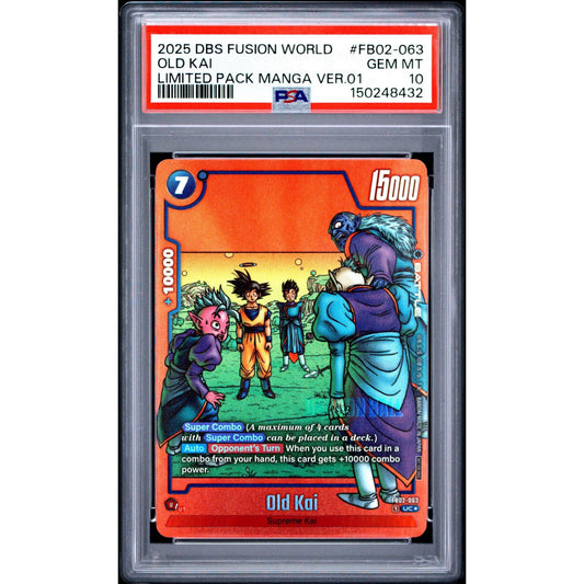 PSA 10 2025 FUSION WORLD LIMITED PACK MANGA VERSION 01 OLD KAI FB02-063