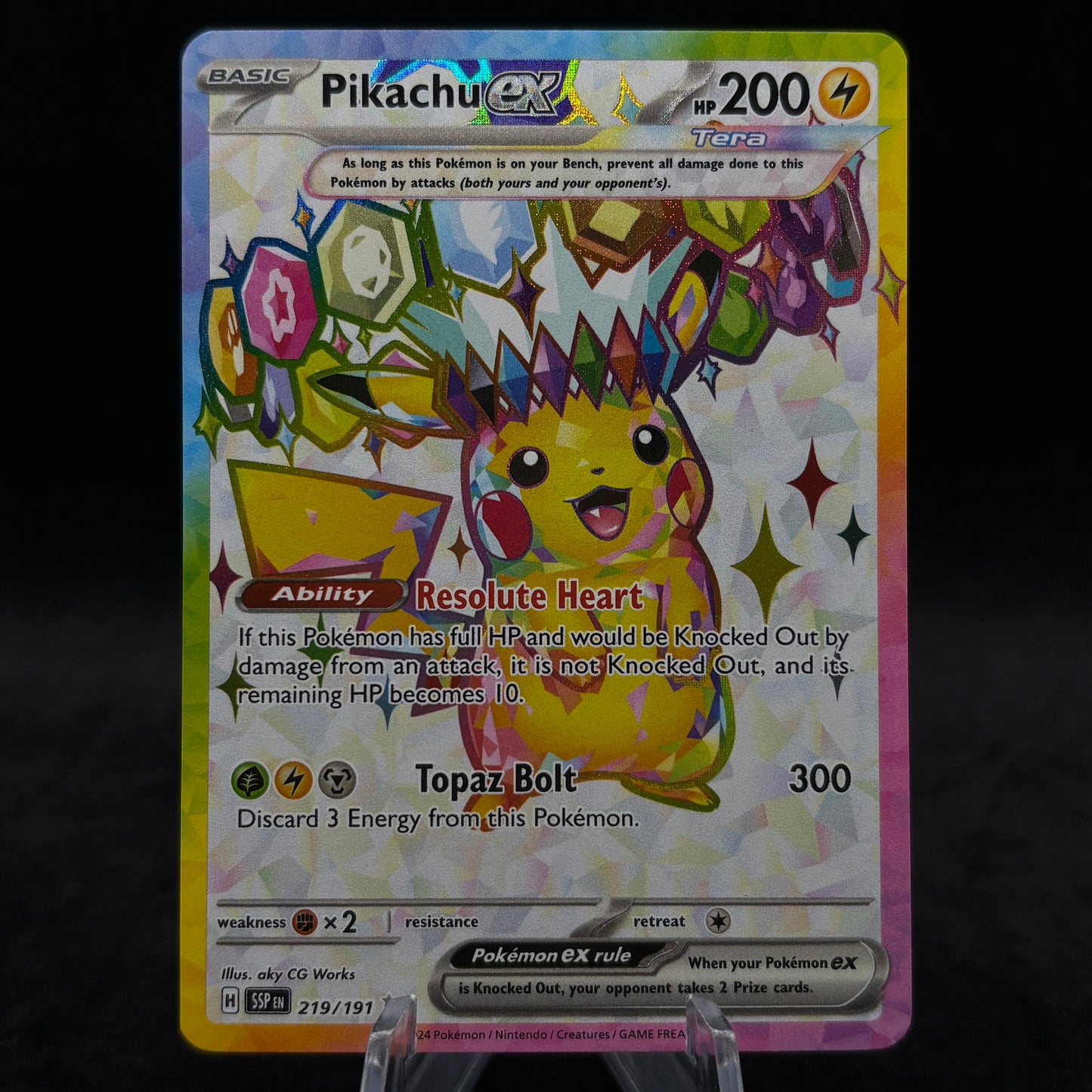 Pikachu ex - 219/191 - SV08: Surging Sparks Single Card