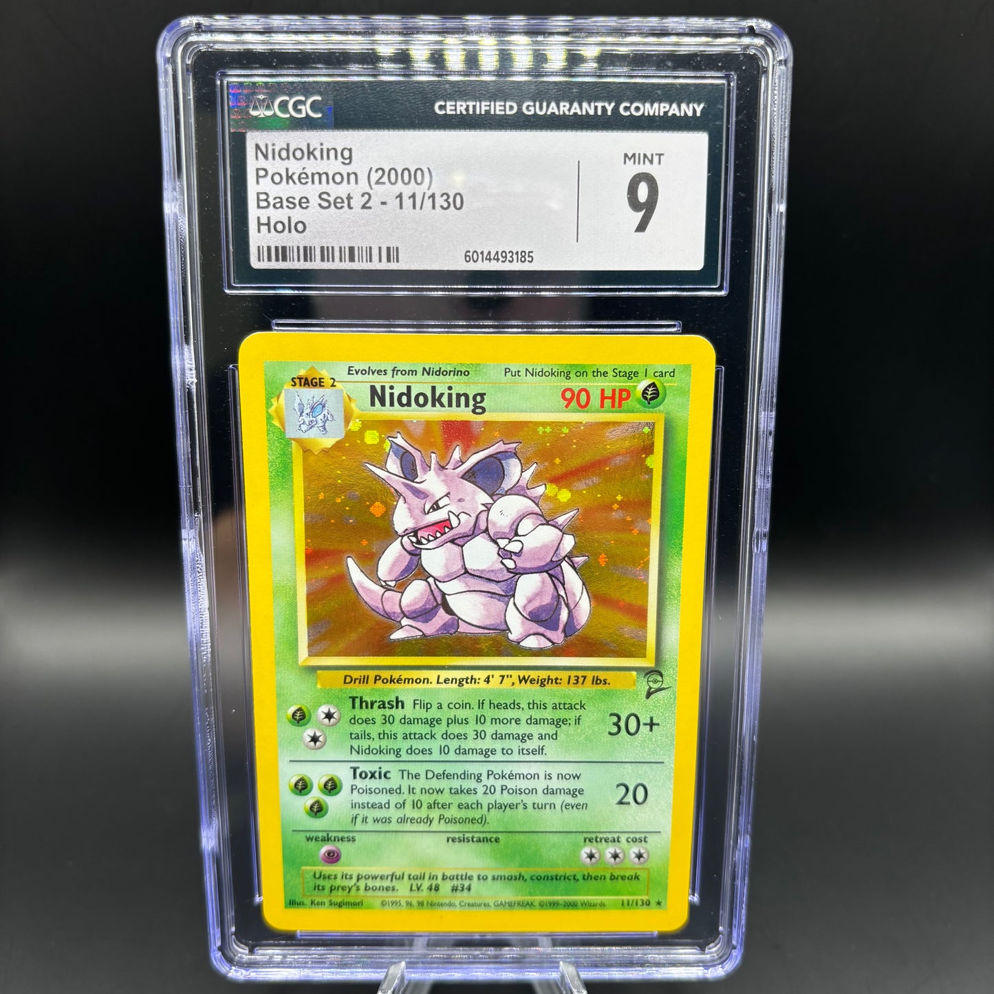 CGC MINT 9 2000 POKEMON - BASE SET 2 - NIDOKING 11/130