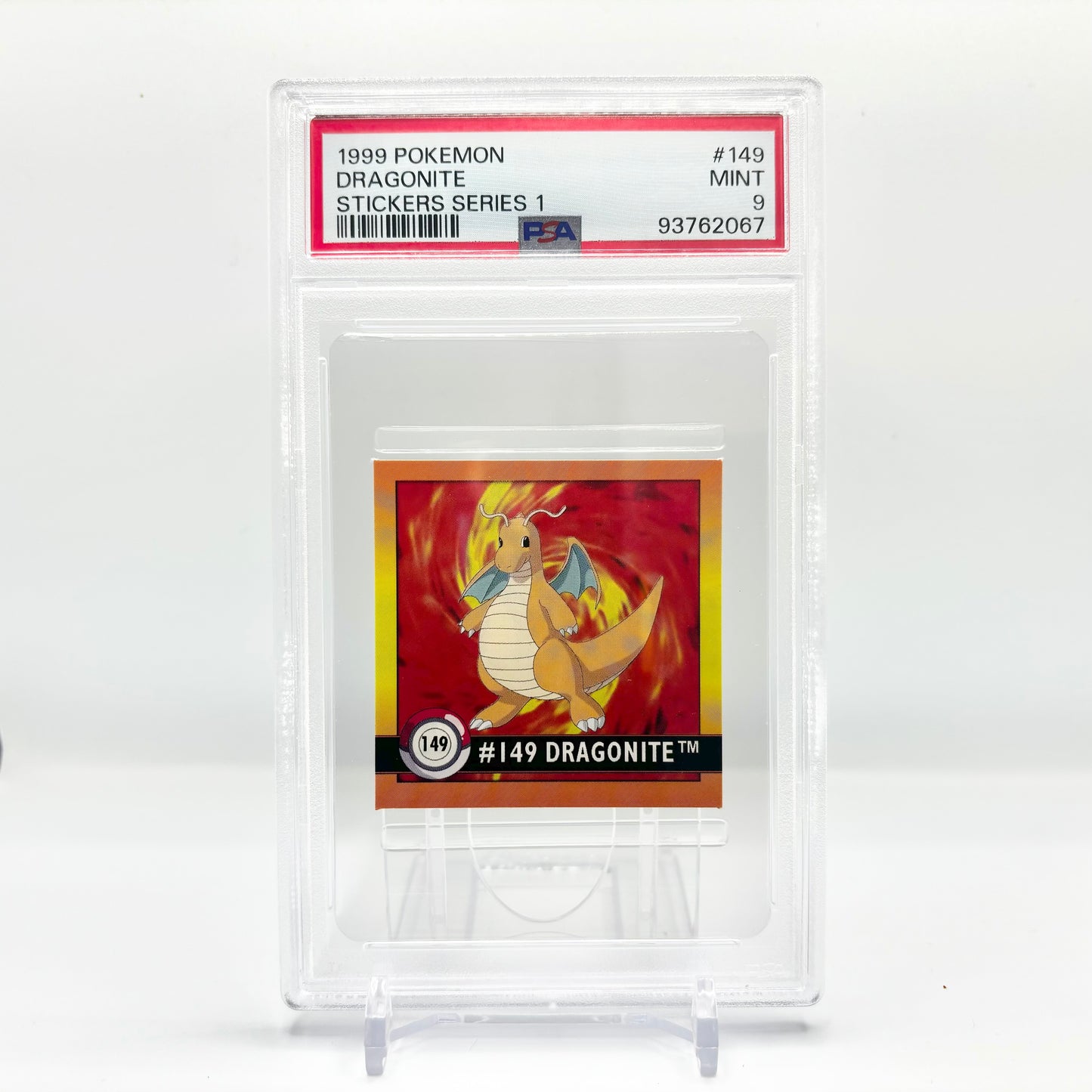 PSA 9 1999 Pokémon Dragonite Stcker Series 1 #149