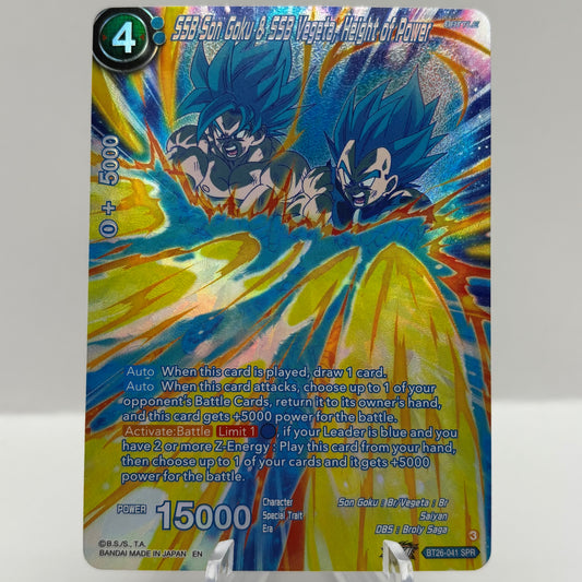 SSB Son Goku & SSB Vegeta, Height of Power (SPR) - Ultimate Advent Single Card