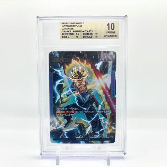 Beckett 10 Pristine 2024 Dragon Ball Fusion World Japanese Trunks Leader Alt Art FB01-036