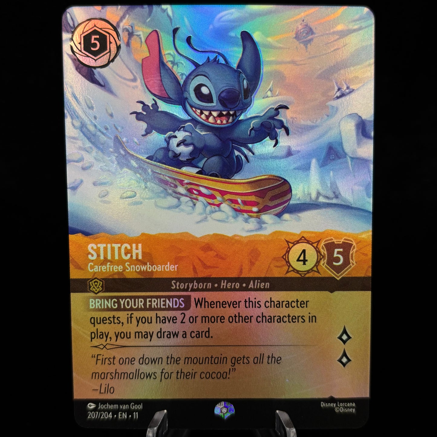 Stitch - Carefree Snowboarder (Epic) - Winterspell Single Card