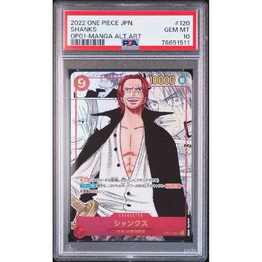 PSA 10 2022 One Piece Japanese Shank OP01 Manga Alt Art