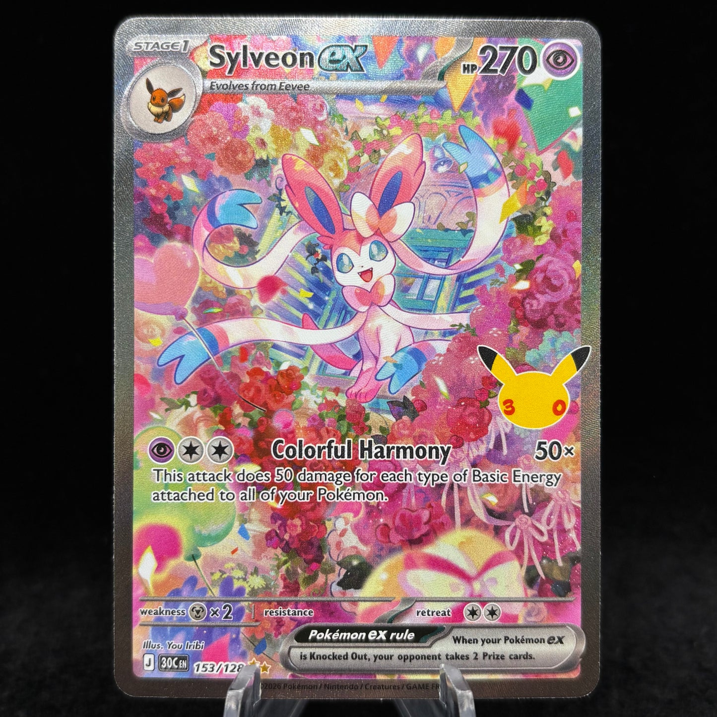 Sylveon ex - 153/128 - ME: 30th Celebration Single Card