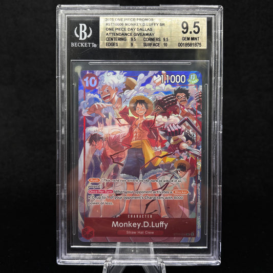 BECKETT 9.5 2025 MONKEY D LUFFY ONE PIECE DAY DALLAS ST01-006