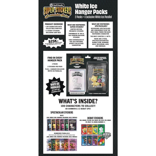 VeeFriends Super Stickers Spectacular Series 2026 Hanger Pack *Exclusive White Ice Parallels*