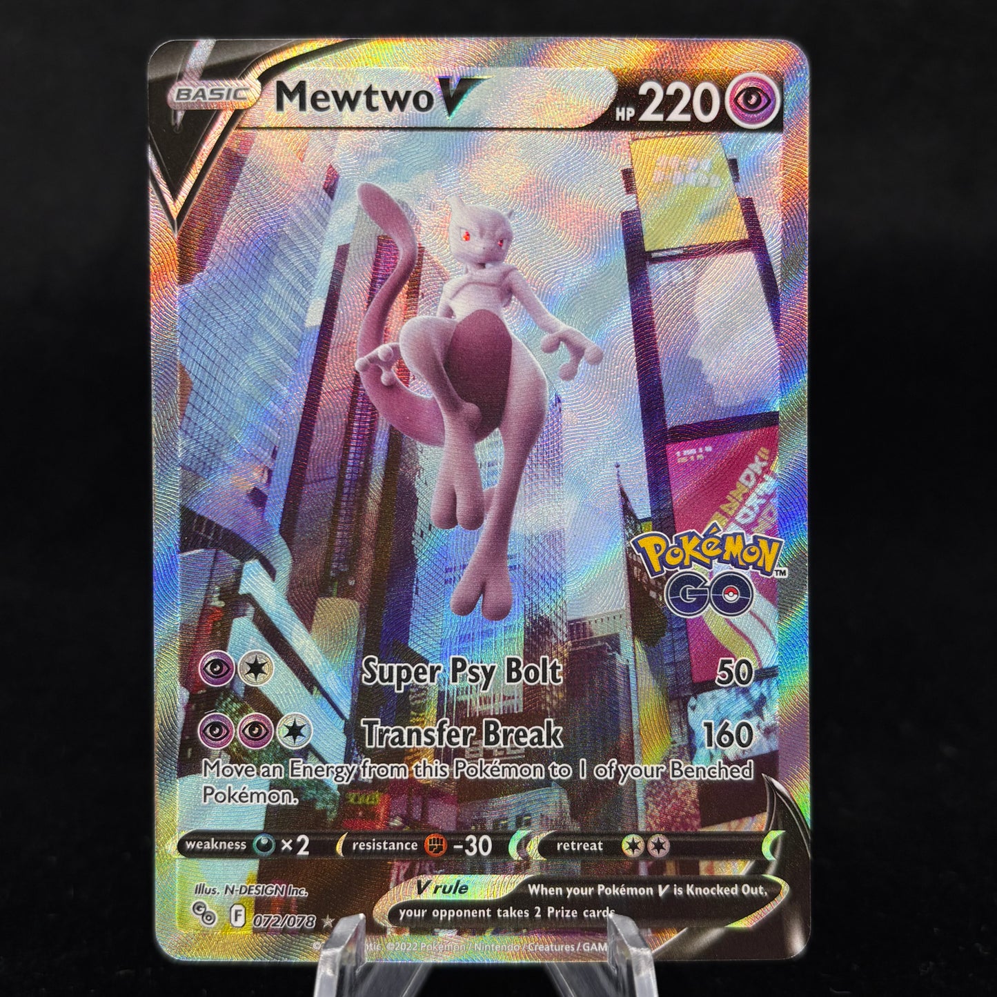 Mewtwo V (Alternate Full Art) - Pokemon GO Single Card