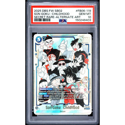 PSA 10 2025 FUSION WORLD MANGA BOOSTER 02 | SECRET RARE-ALTERNATE ART SON GOKU : CHILDHOOD FB06-119